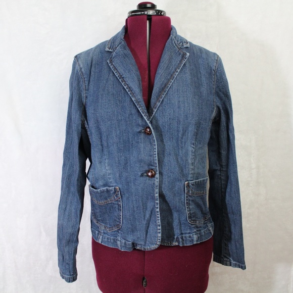 GAP Jackets & Blazers - Gap Jean Denim Jacket Button Stretch Size 14